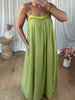 ROBE BÉA VOILE DE COTON VERT ANIS