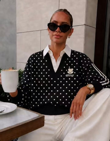 PULL POIS COL CHEMISE