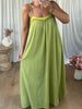ROBE BÉA VOILE DE COTON VERT ANIS