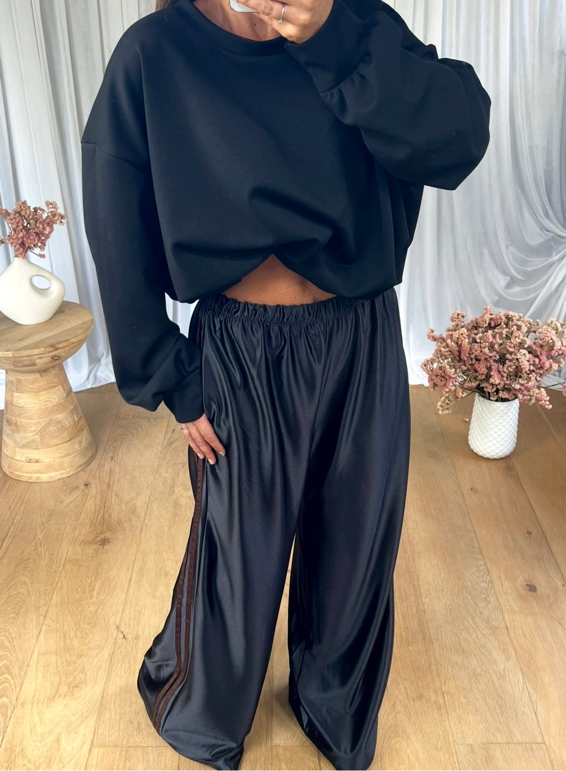 TOP BASILE MANCHES  NOIR