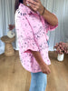 CHEMISE GAZE BANDANA ROSE