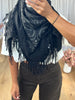 ÉCHARPE  BANDANA FRANGES NOIR