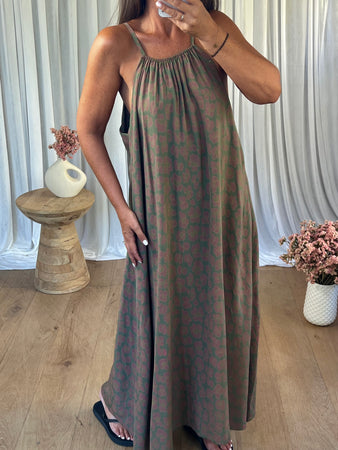 ROBE VISCOSA KAKI