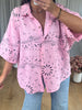 CHEMISE GAZE BANDANA ROSE