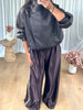 PANTALON SATINÉ JOGGER CHOCO