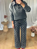 JEANS DROIT POIS GRIS