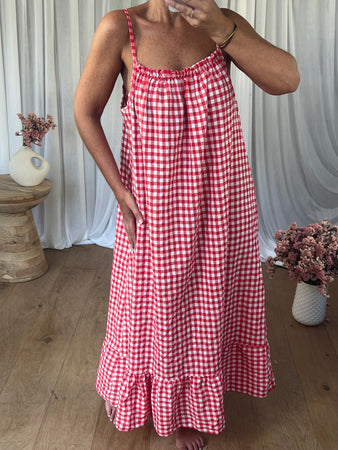 ROBE VICHY ROUGE