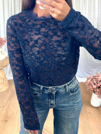 TOP DENTELLE VELOURS