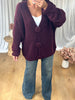 GILET GROS BOUTONS BORDEAU