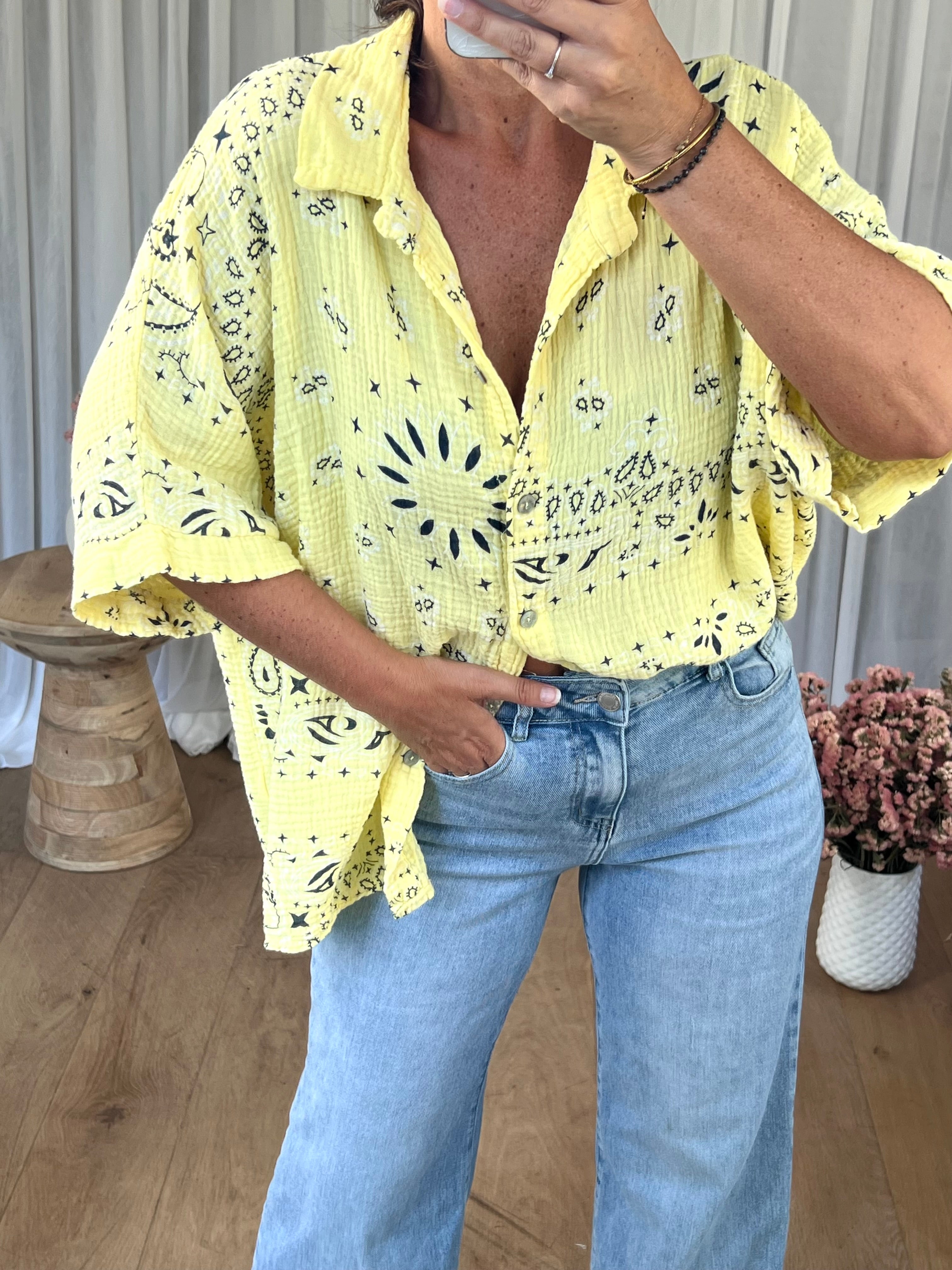 CHEMISE GAZE BANDANA JAUNE