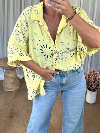 CHEMISE GAZE BANDANA JAUNE