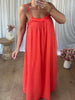ROBE BÉA VOILE DE COTON ROUGE/ORANGÉ