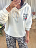 SWEAT CAPUCHE LÉOPARD ÉCRU