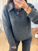 PULL COL CHEMISE EN JEANS