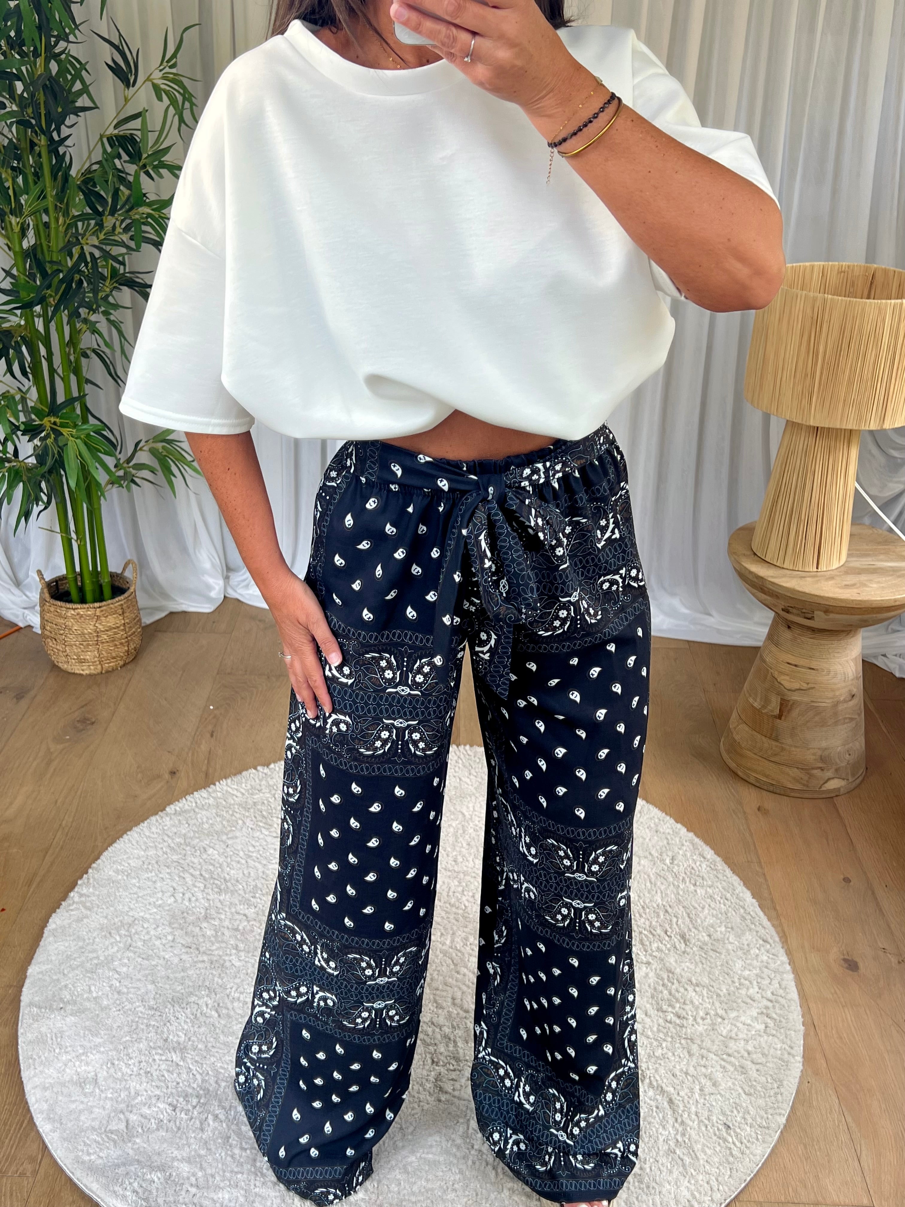 PANTALON BANDANA NOIR