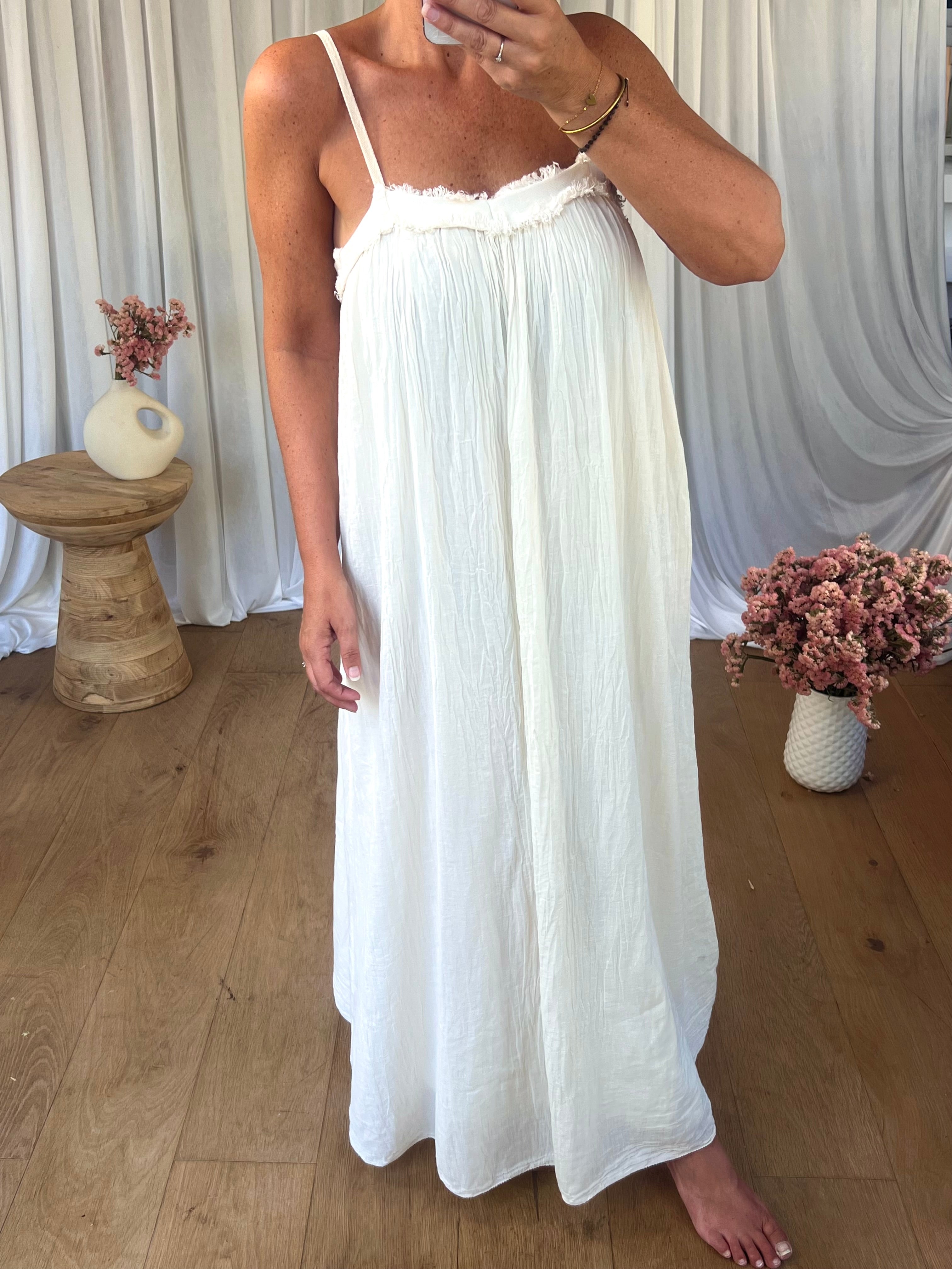 ROBE BÉA VOILE DE COTON ÉCRU