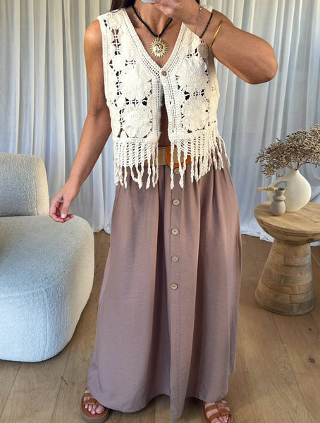 GILET CROCHET FRANGES