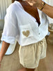 BLOUSE GAZE COEURS BEIGE