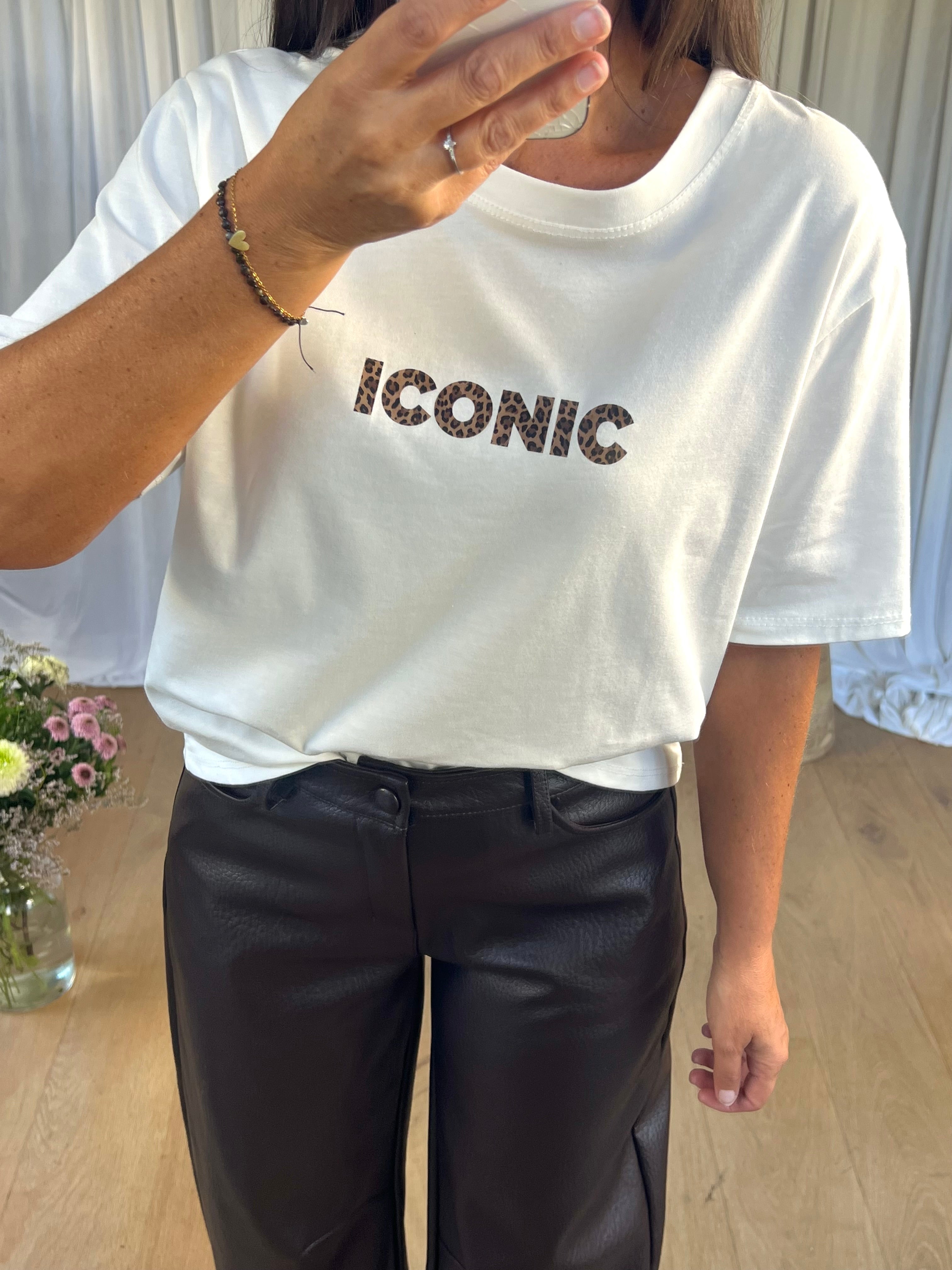 T-SHIRT ICONIQUE LÉOPARD BLANC