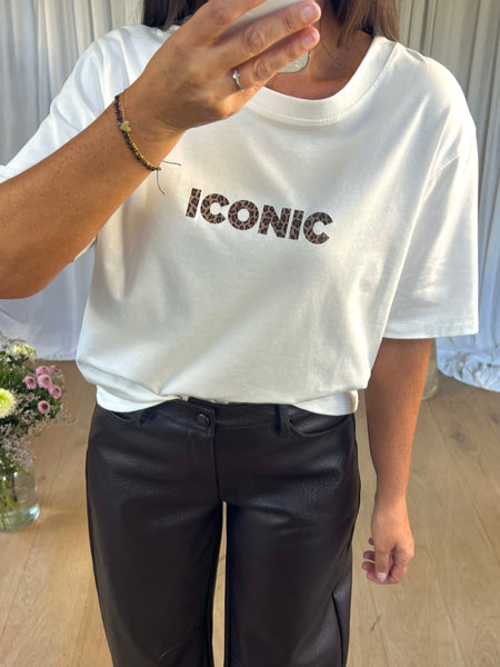 T-SHIRT ICONIQUE LÉOPARD BLANC