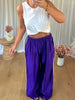PANTALON SATINÉ JOGGER VIOLET