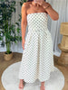ROBE BUSTIER POIS BLANC