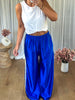 PANTALON SATINÉ JOGGER BLEU