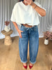 JEANS BALLON TAILLE REVERS