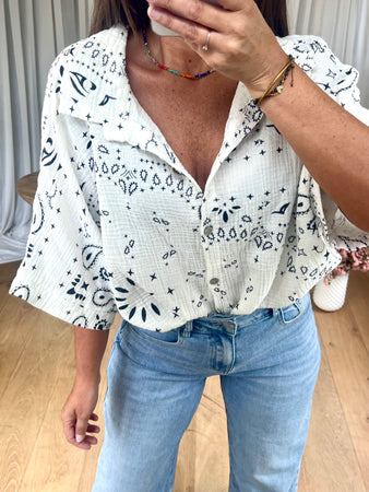 CHEMISE GAZE BANDANA BLANC
