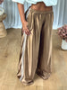 PANTALON SATINÉ JOGGER CAMEL