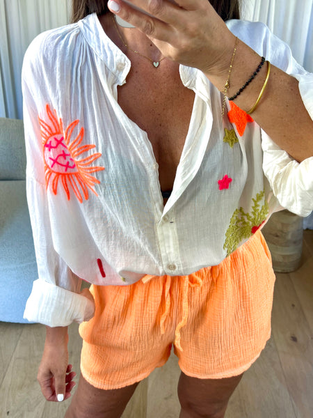 CHEMISIER PALMA BLANC