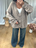 GILET GROS BOUTONS TAUPE