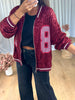 VESTE SEQUINS BORDEAU