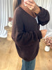 GILET GROS BOUTONS CHOCO