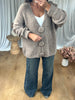 GILET GROS BOUTONS TAUPE