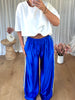 PANTALON SATINÉ JOGGER BLEU