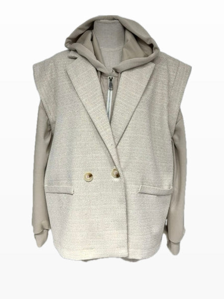 VESTE/SWEAT CAPUCHE TWEED