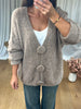 GILET GROS BOUTONS TAUPE