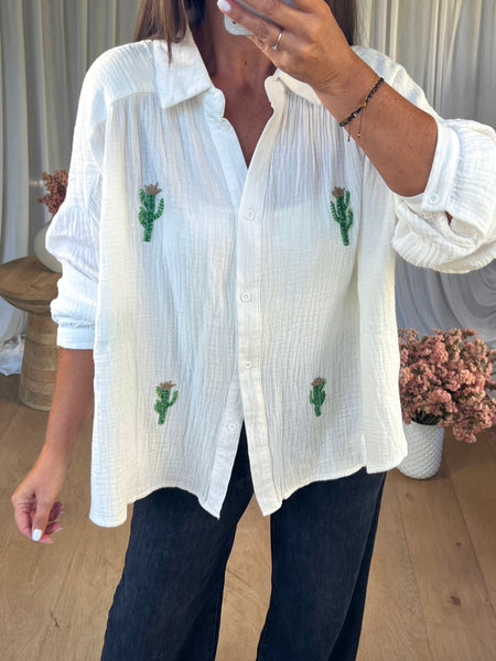 CHEMISE GAZE CACTUS