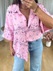 CHEMISE GAZE BANDANA ROSE