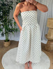 ROBE BUSTIER POIS BLANC