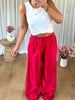 PANTALON SATINÉ JOGGER ROUGE