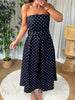ROBE BUSTIER POIS NOIR