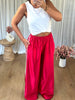 PANTALON SATINÉ JOGGER ROUGE