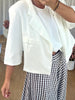 BLAZER CROISÉ COURT BLANC