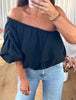 TOP ASYMÉTRIQUE NOIR