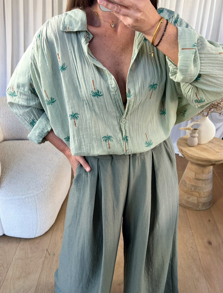 CHEMISE  VOILE DE COTON PALMIER