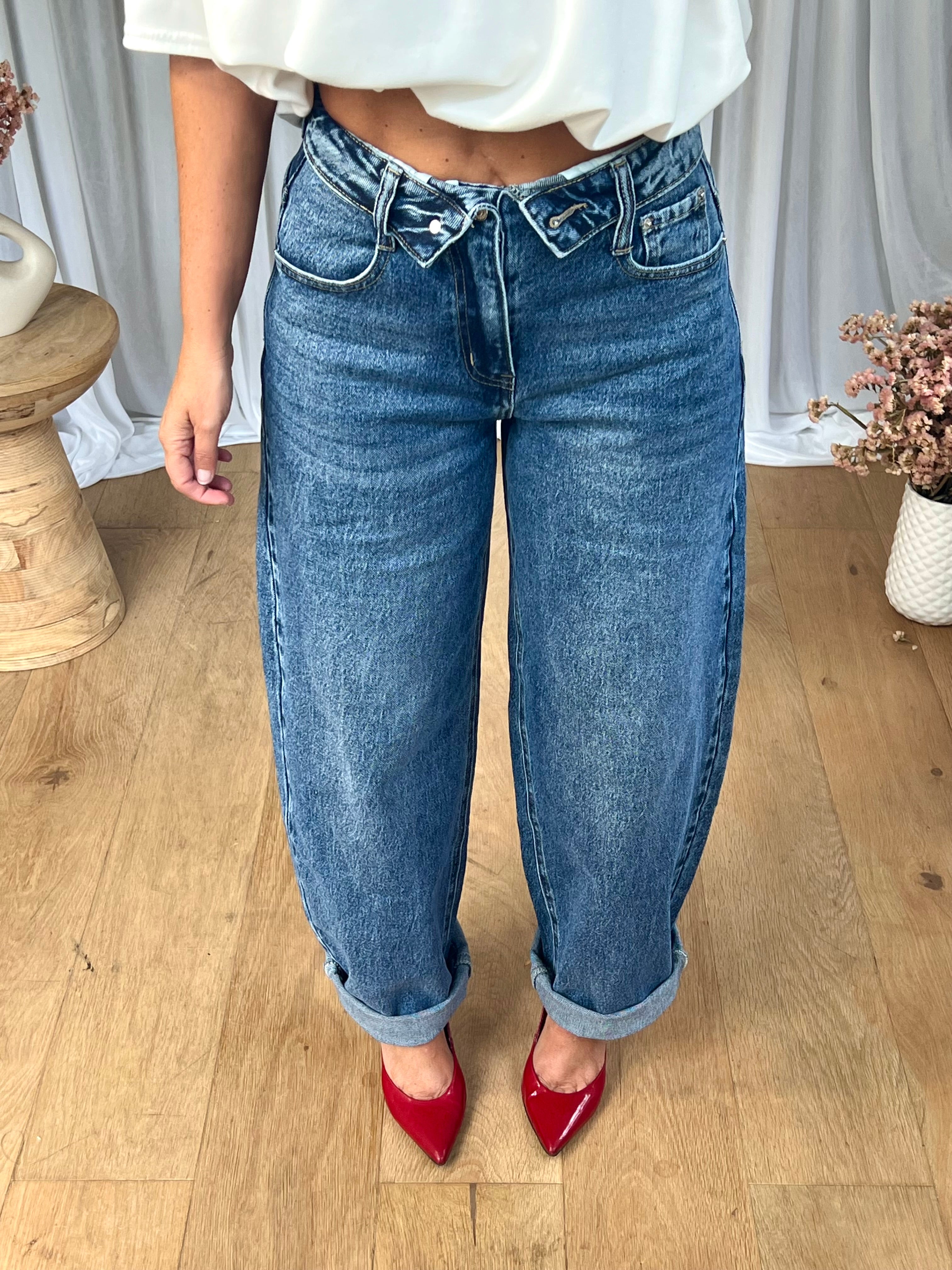 JEANS BALLON TAILLE REVERS