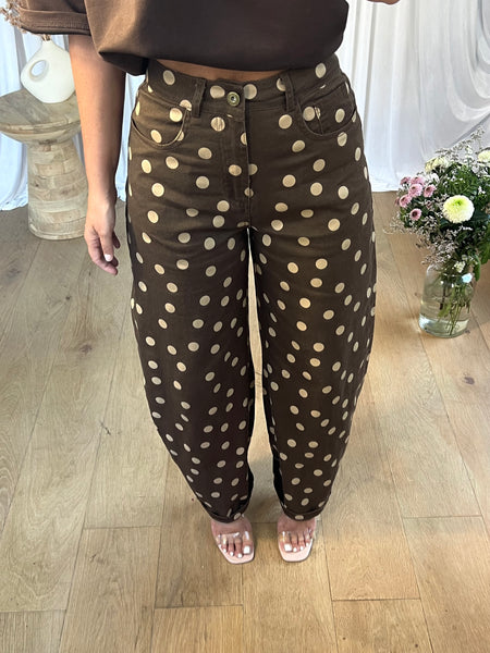 JEANS BALLON POIS CHOCO