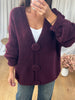 GILET GROS BOUTONS BORDEAU